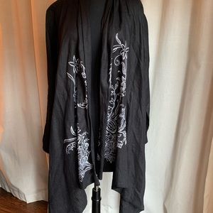 GRACE ELEMENTS EMBROIDERED LINEN JACKET SZ 6